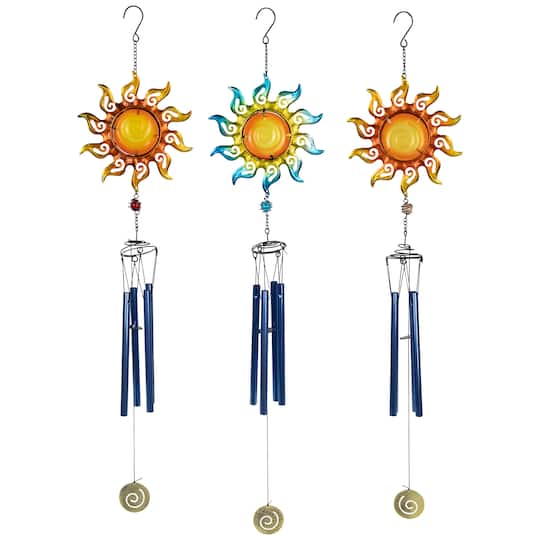 2.5Ft Shining Suns Outdoor Garden Windchimes, 3ct. By Northlight in Orange | 2.5 ft | Michaels®